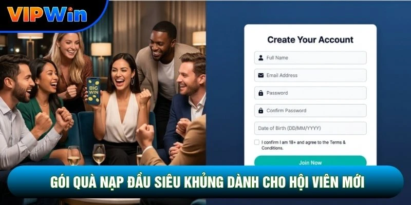 Đăng Ký Vipwin - Mở Tài Khoản 30 Giây, Nhận Quà Nạp Đầu 8,8 Triệu 1 Gói quà nạp đầu siêu khủng dành cho hội viên mới