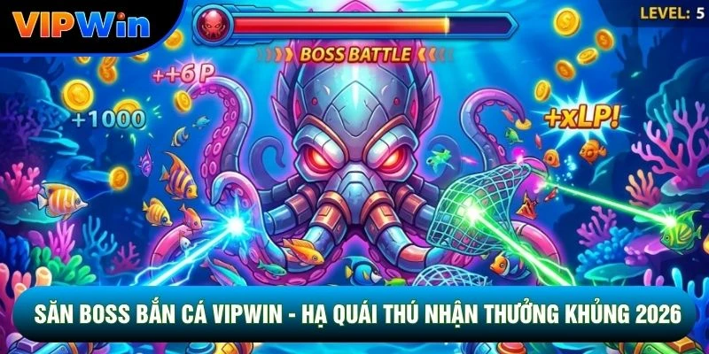 Săn Boss Bắn Cá Vipwin - Súng Gatling 150 Viên/Phút Tỷ Lệ Nổ Hũ 45% 1 Săn Boss Bắn Cá Vipwin - Hạ Quái Thú Nhận Thưởng Khủng 2026